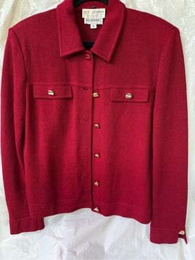 ⭐️ MARIE GRAY @ ST. JOHN  @ HOLT RENFREW Red Santana WOOL Vintage